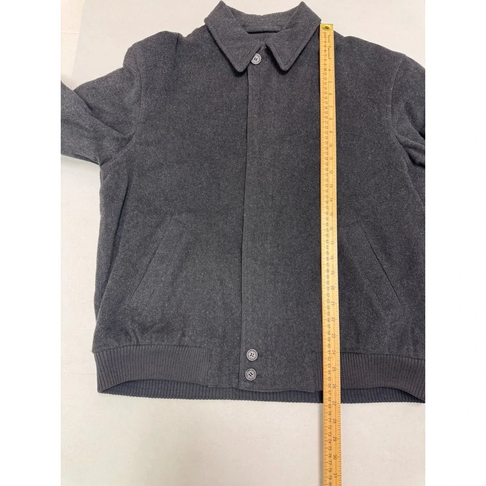 Jos A Bank Mens Wool Blend Jacket Small Gray Coat Bomber Style
